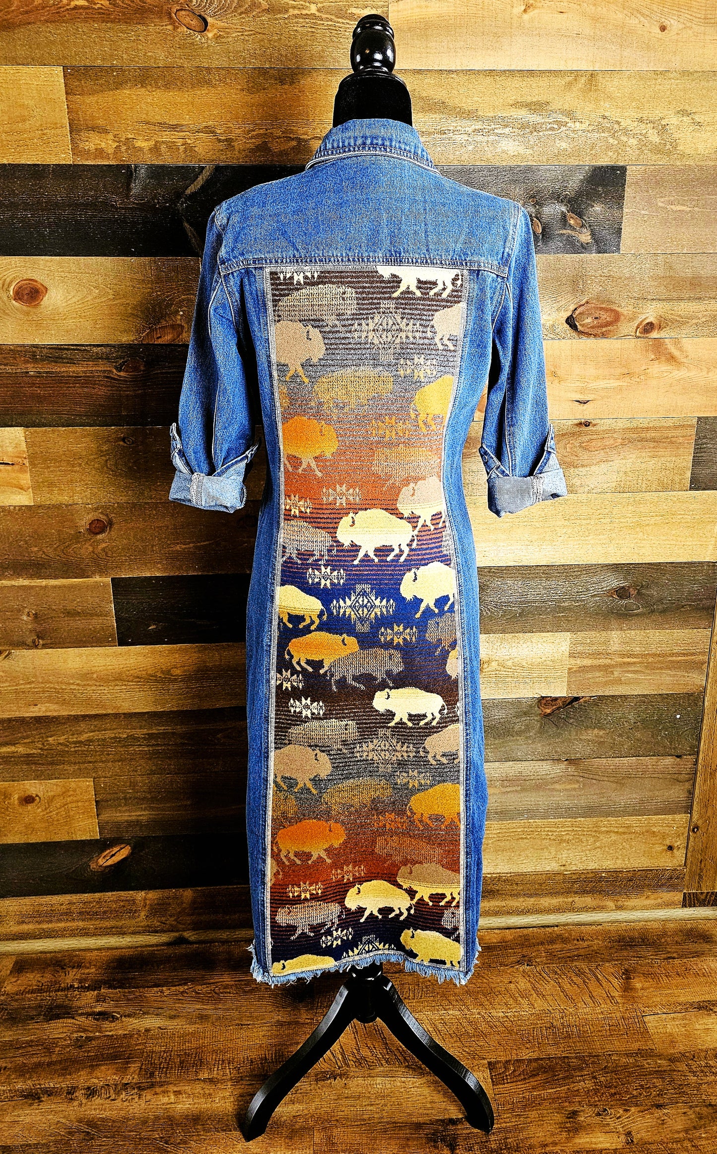 Denim Duster Jacket - Land of the Buffalo