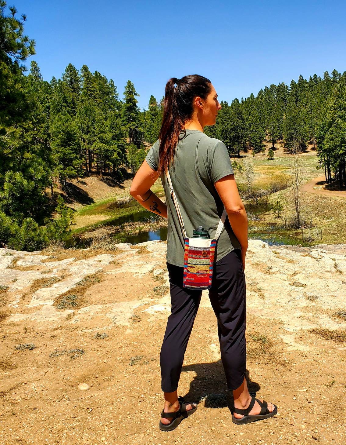 Water Bottle Carrier, Hiking Bag, Water Bottle Holder, Grad Gift, H20 Bag, Dog Walker Bag, Bottle Bag, Womens Hiking Gifts, Water Tote