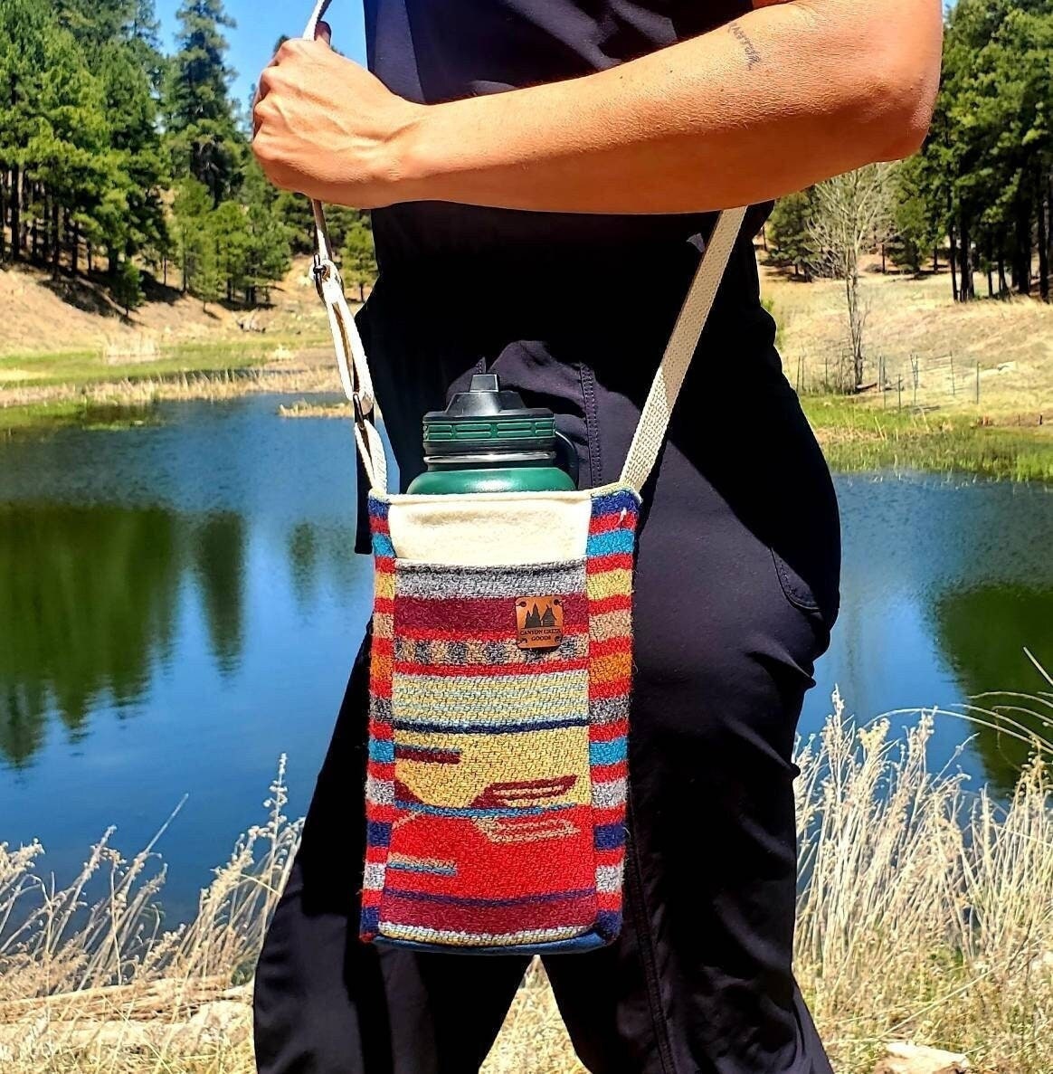 Water Bottle Carrier, Hiking Bag, Water Bottle Holder, Grad Gift, H20 Bag, Dog Walker Bag, Bottle Bag, Womens Hiking Gifts, Water Tote