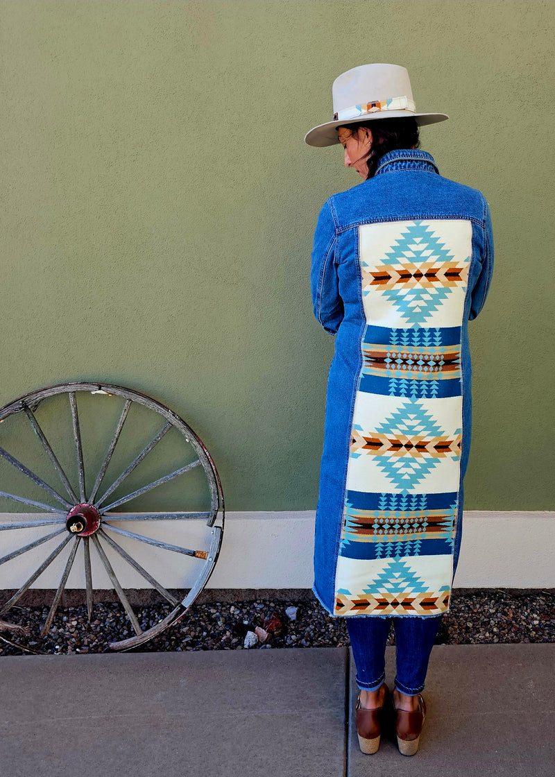 Denim Duster Jacket - Rancho Arroyo Aqua