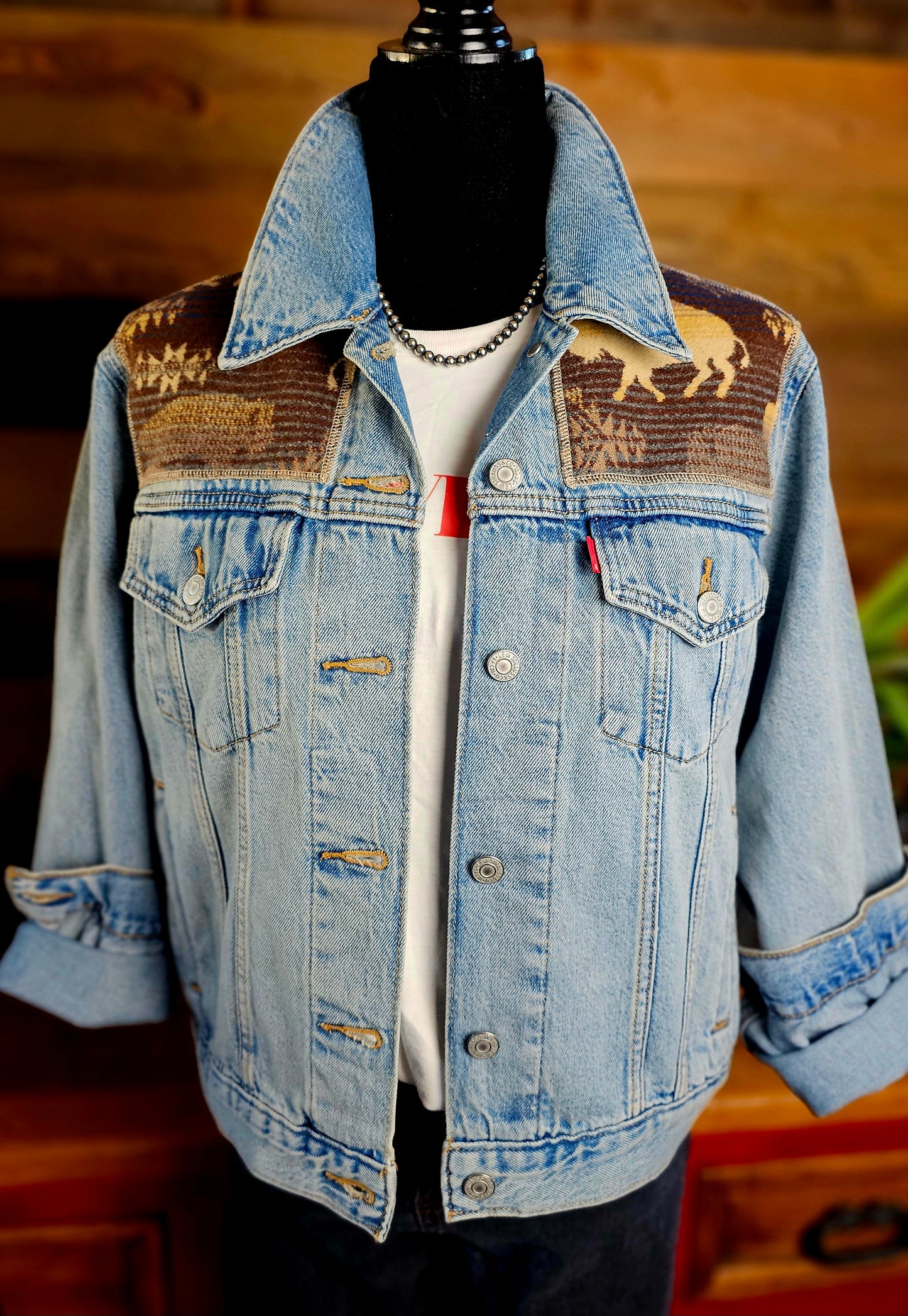 Western Denim Jacket - Land of the Buffalo
