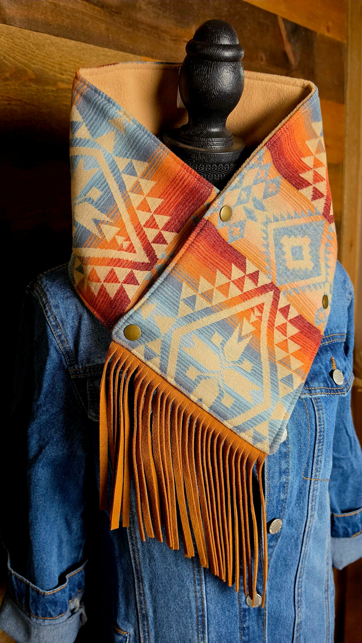 Wool Cowl Scarf - Canyonlands Fringe