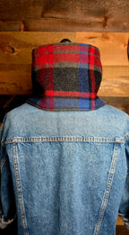 Plaid Wool Cowl Scarf - Brookings Fringe