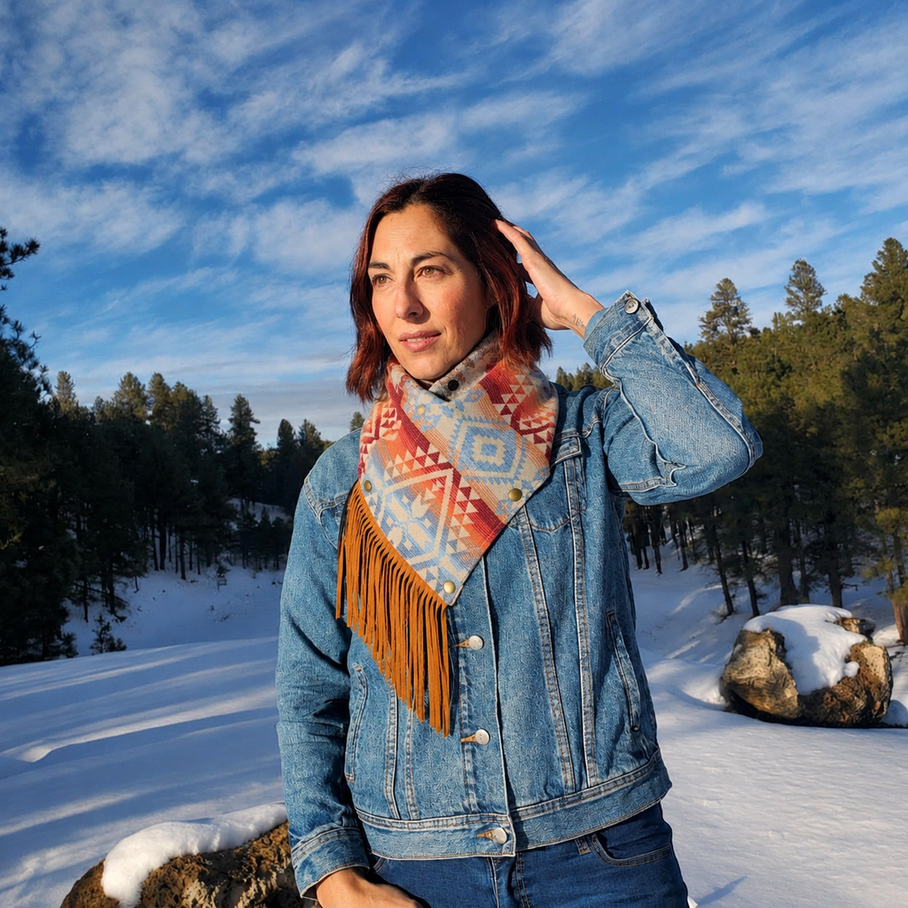 Wool Cowl Scarf - Canyonlands Fringe
