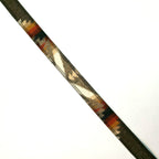 Reverse side of the Pacific Crest wool hat band laid flat with cream, rust and dark geometric details.