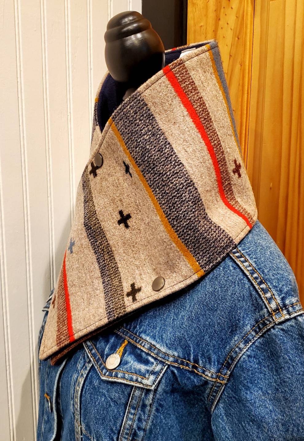 Women's Wool Cowl, Winter Accessories, Neck Wrap, Equestrian Bandana, Swiss Cross Scarf, Neck Cowl, Wool Neck Gaiter, Wild Rag, Unique Gifts