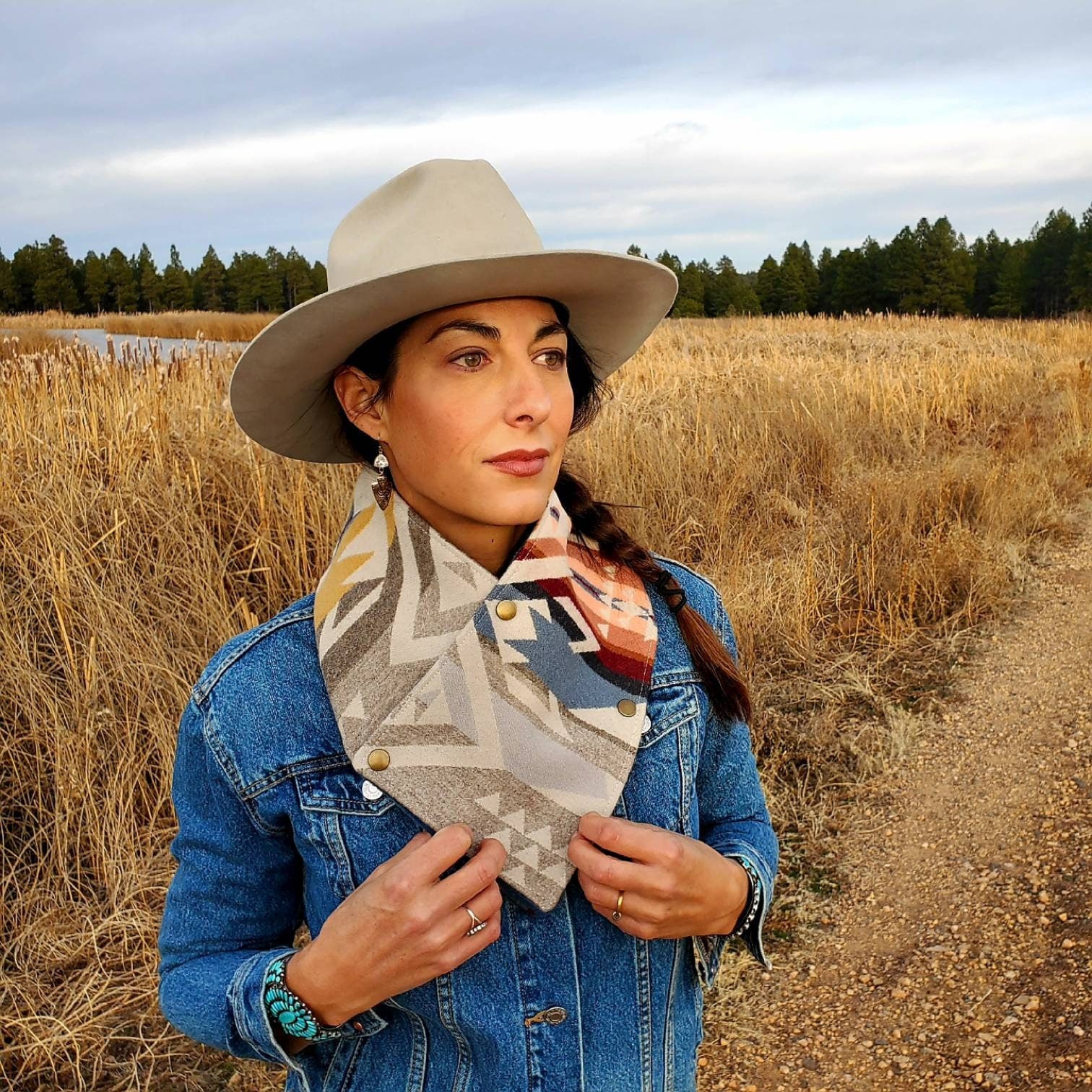 Women's Wool Cowl, Wild Rags, Buckaroo Cowl, Winter Accessories, Western Neck Cowl, Wife Gift, Cowboy Cowl, Equestrian Bandana, Cowgirl Gift