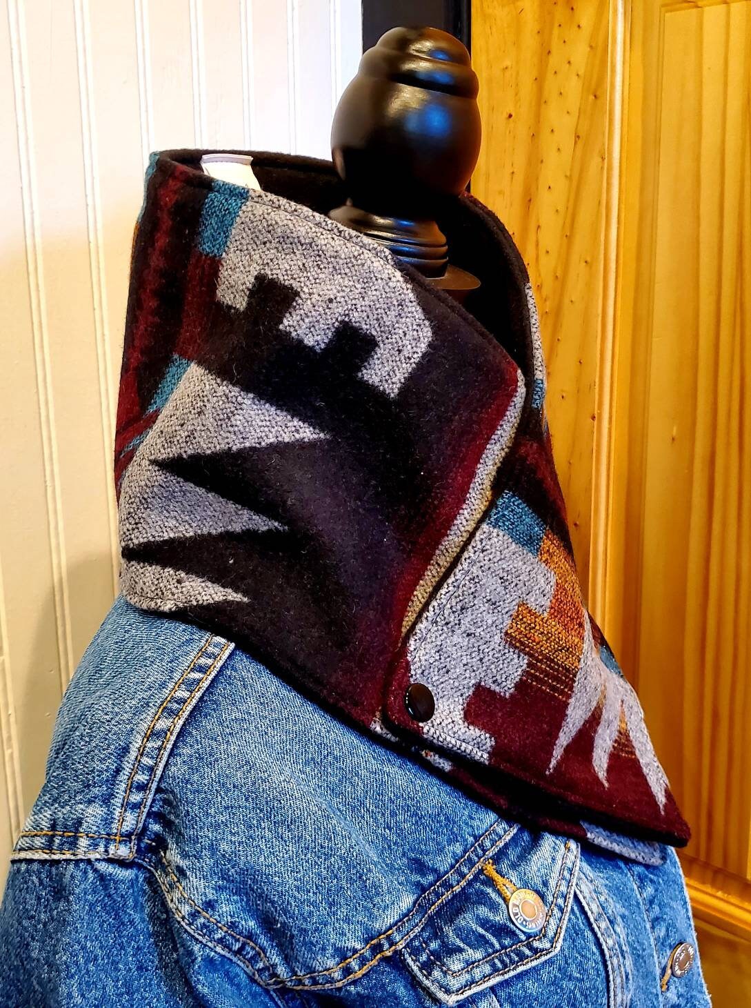 Women's Cowl Scarf, Neck Wrap, Southwestern Scarf, Neck Gaiter, Gift for Women, Gifts Under 100, Aztec Scarf, Unique Gifts, Women's Wild Rag