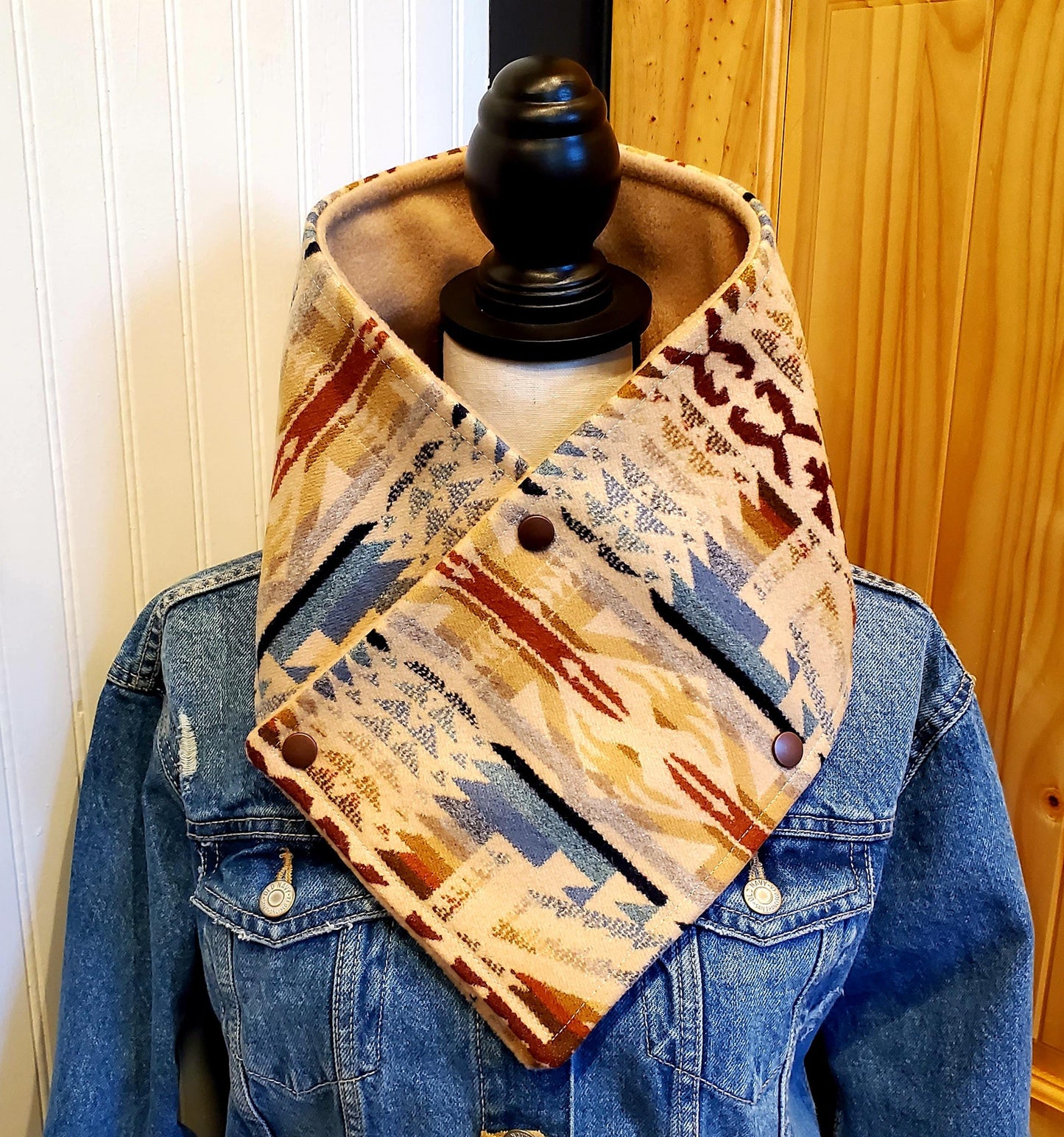 Wool Wild Rag, Cowgirl Gifts, Wool Neck Wrap, Cowboy Cowl, Buckaroo Cowl, Triangle Scarf, Women Skiing Gifts, Fishing Gift Women