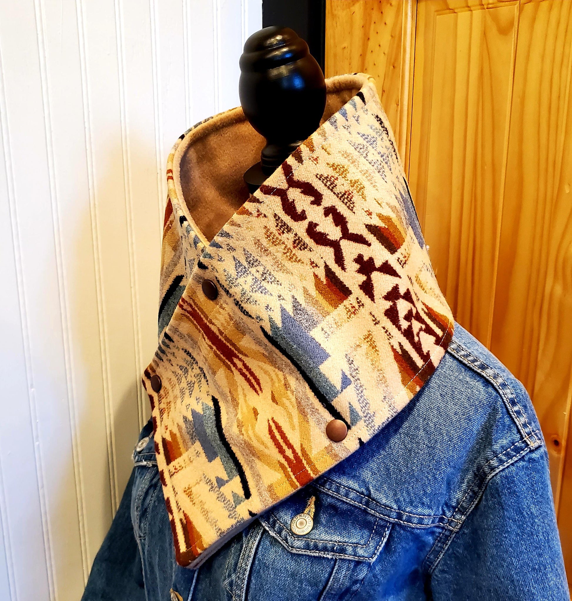 Wool Wild Rag, Cowgirl Gifts, Wool Neck Wrap, Cowboy Cowl, Buckaroo Cowl, Triangle Scarf, Women Skiing Gifts, Fishing Gift Women