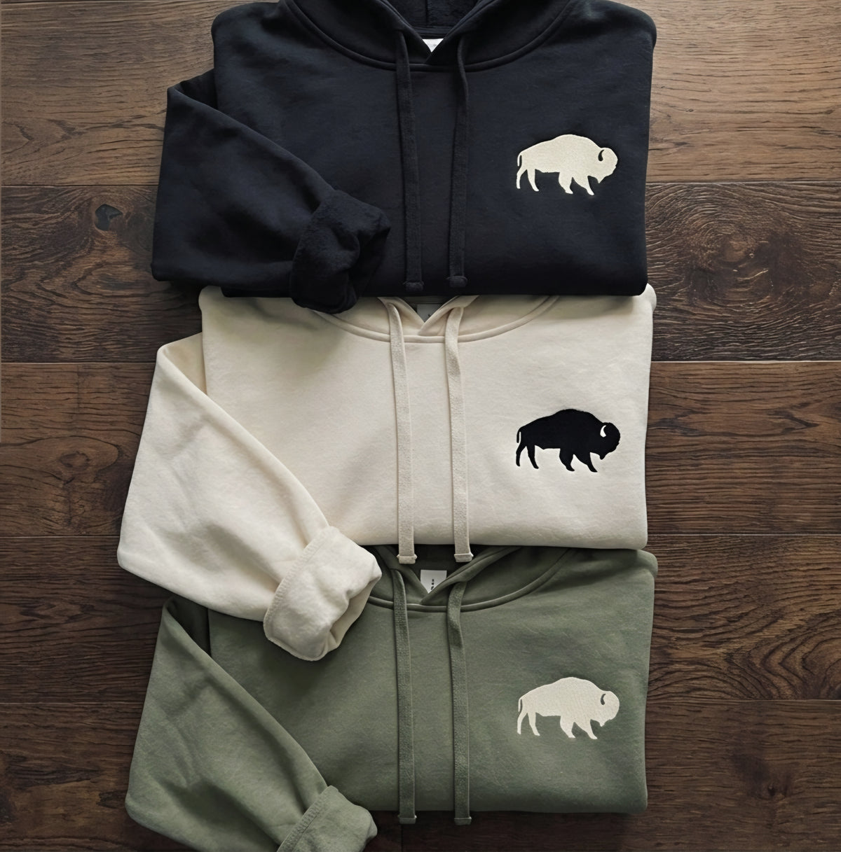 Buffalo Cropped Hoodie - Sand